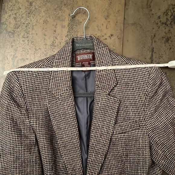 Womens Vintage 70s wool tweed Worthington brown plaid academia Blazer - Picture 9 of 10
